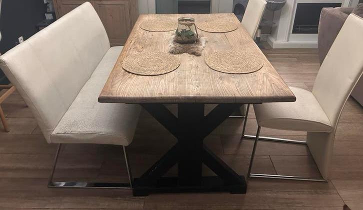 GRATIS WITTE BANK & STOELEN, Huis en Inrichting, Stoelen, Ophalen, Zo goed als nieuw