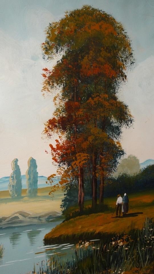 Raymond Blossier (XXe siècle) couple sur la rive, Antiquités & Art, Enlèvement