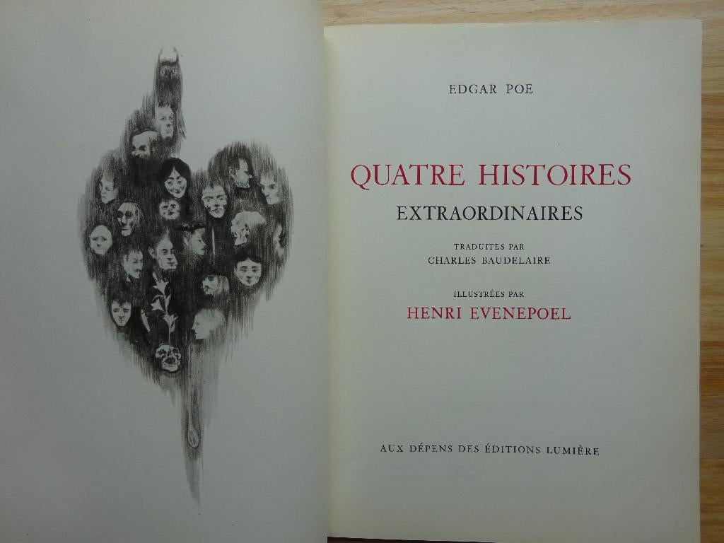 Quatre histoires de Edgar Poe, ill. Henri Evenepoel, 1944, Gelezen, Edgar Allan Poe, Ophalen of Verzenden, Schilder- en Tekenkunst