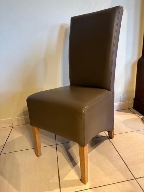 chaises de salle à manger en cuir, Maison & Meubles, Chaises, Comme neuf, Cinq, Six Chaises ou plus, Cuir, Autres couleurs, Enlèvement