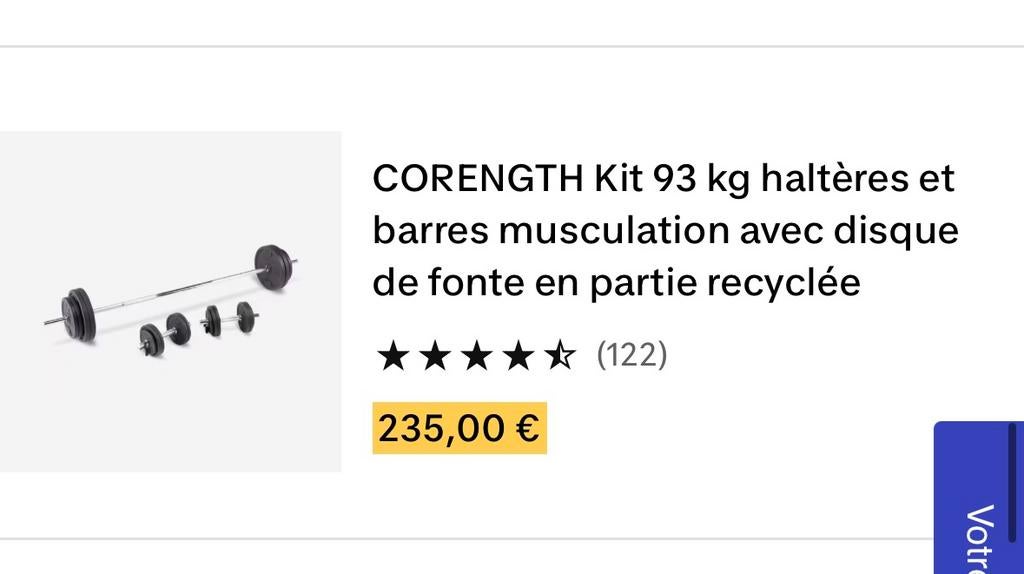 Haltère a vendre, Sports & Fitness, Équipement de fitness, Enlèvement, Haltère