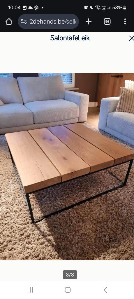 Salontafel eik, Huis en Inrichting, Ophalen, 50 tot 100 cm, Nieuw, 50 tot 100 cm