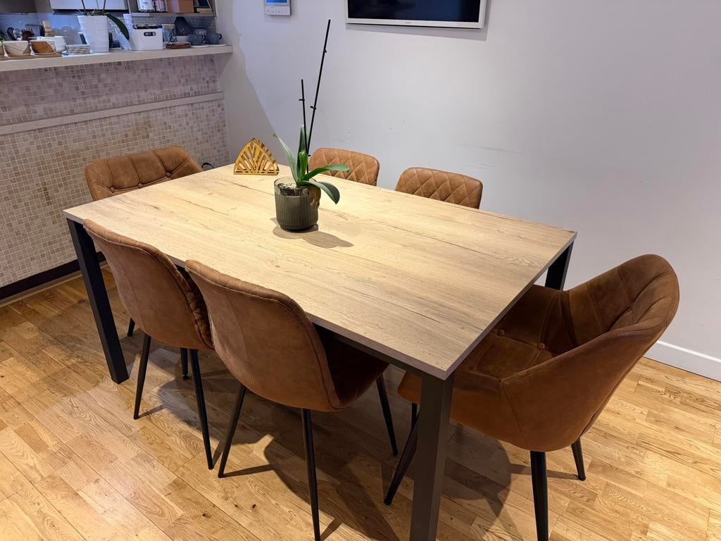 Salle à manger complète - 6 places, Maison & Meubles, Enlèvement, Comme neuf