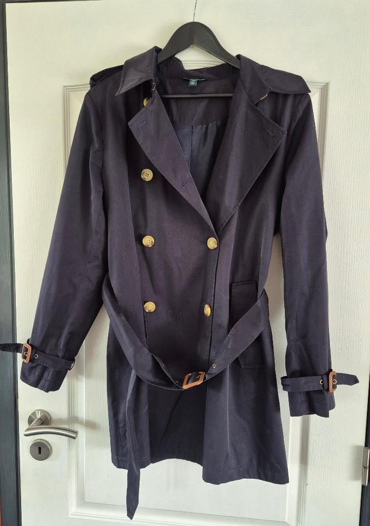 Trench coat/ jas ralph lauren donkerblauw xl, Blauw, Maat 46/48 (XL) of groter, Ophalen of Verzenden, Ralph Lauren