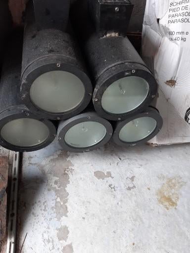 gevel met 5 spots, Huis en Inrichting, Lampen | Spots, Ophalen, Halogeen, Gebruikt, Metaal of Aluminium