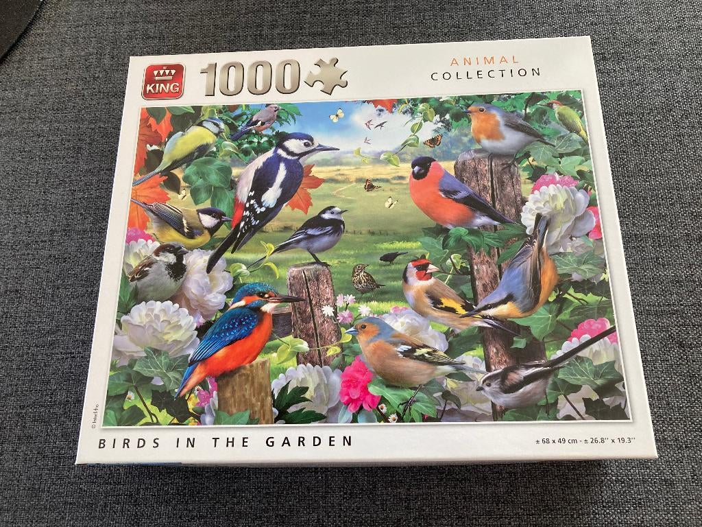 Puzzel 'Birds in the garden', merk : King, 1000 stukjes, Enlèvement ou Envoi, 500 à 1500 pièces, Comme neuf, Puzzle