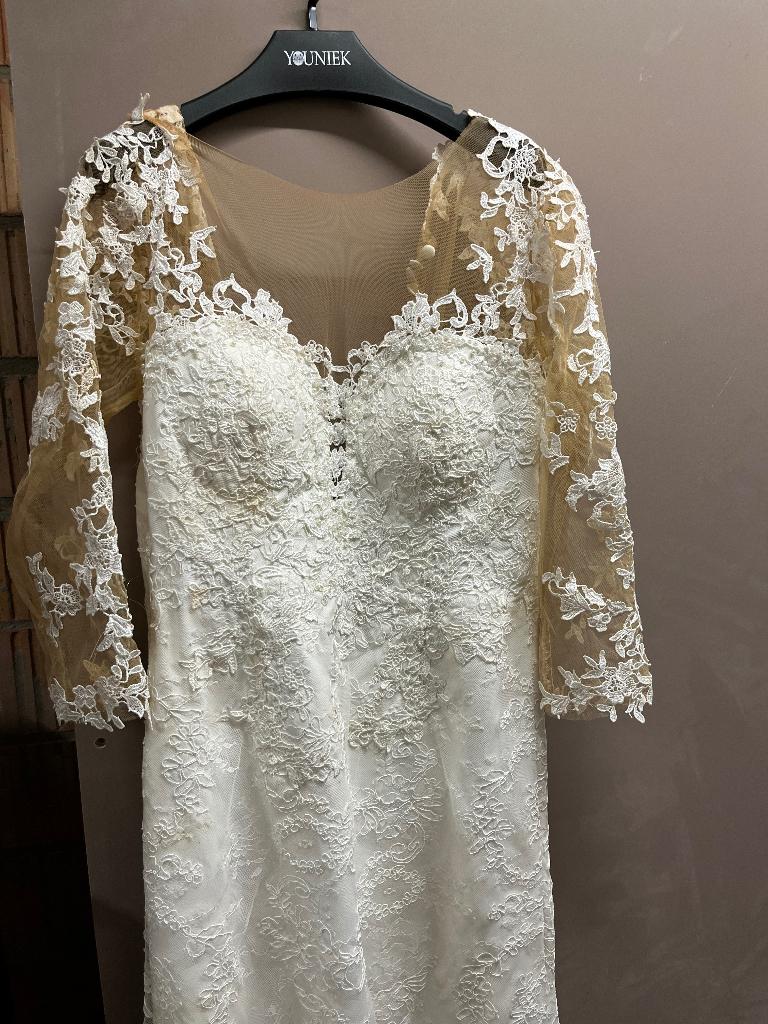 Trouwjurk maat 40/38, Ophalen, Zo goed als nieuw, Wit, Trouwjurk