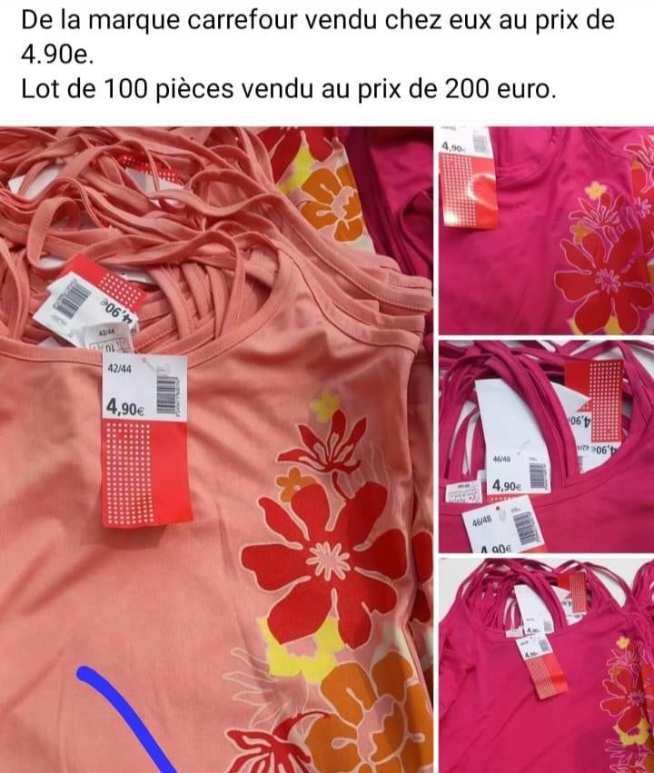 carrefour lot singlet pour femmes., Articles professionnels, Stock & Retail | Franchise, Revente & Distribution, Enlèvement ou Envoi