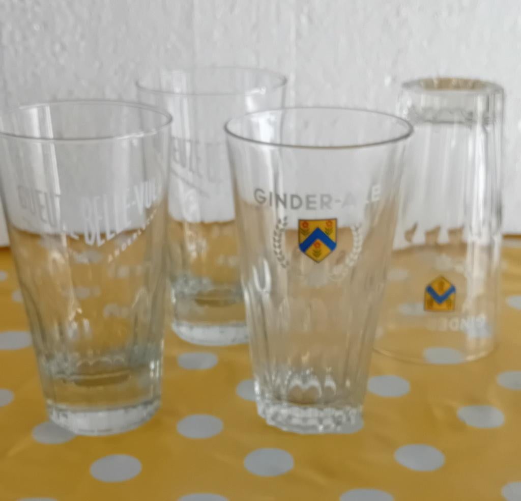 2 Geuze glazen + 2 Ginder Alle glazen, Collections, Enlèvement