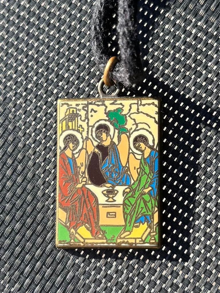 Pendentif religieux icône Rublev (Sainte Trinité), Enlèvement ou Envoi, Comme neuf