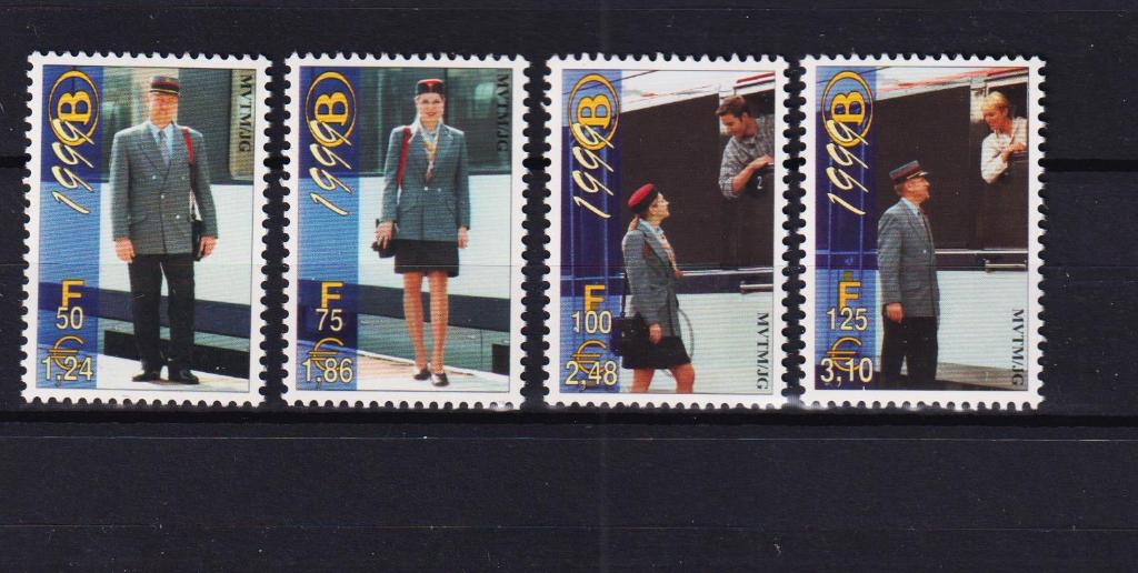België Spoorwegvignetten 1999 TRV9-12 **, Verzenden, Postfris, Treinen, Postfris