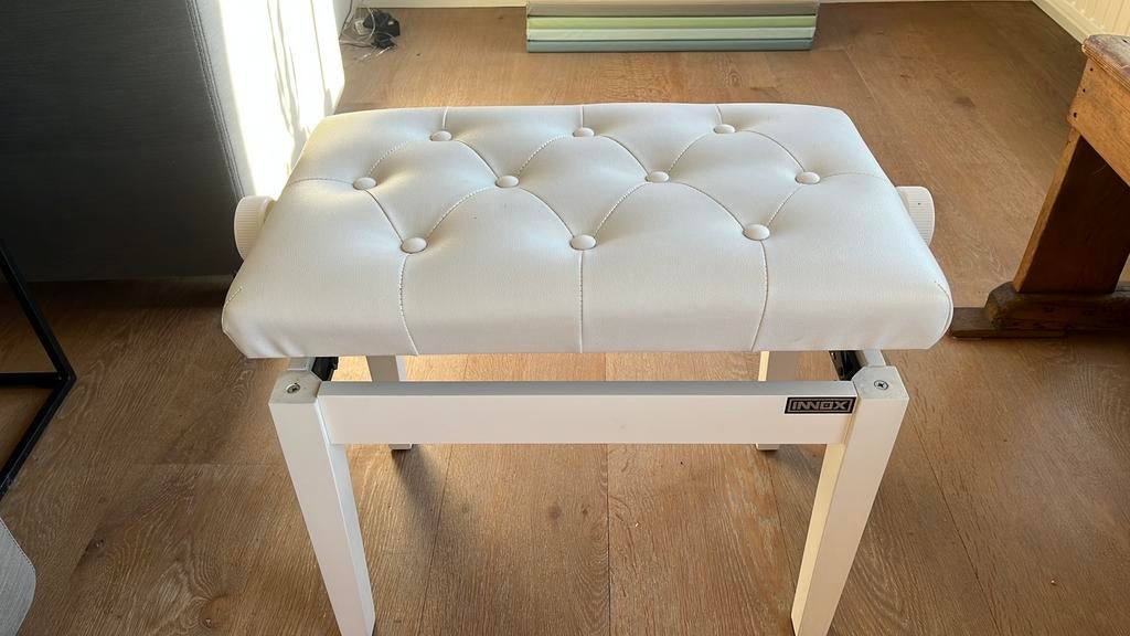 Pianostoel wit verstelbaar  innox, Muziek en Instrumenten, Ophalen, Wit