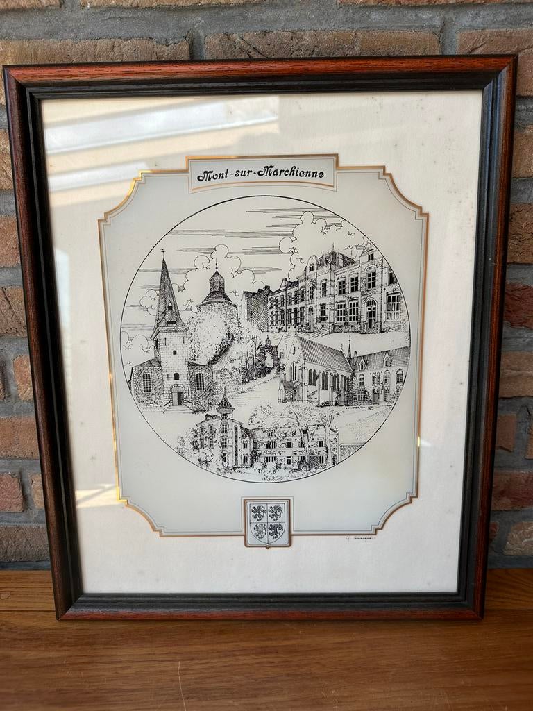 Cadre peinture Mont sur Marchienne, Utilisé, Peinture