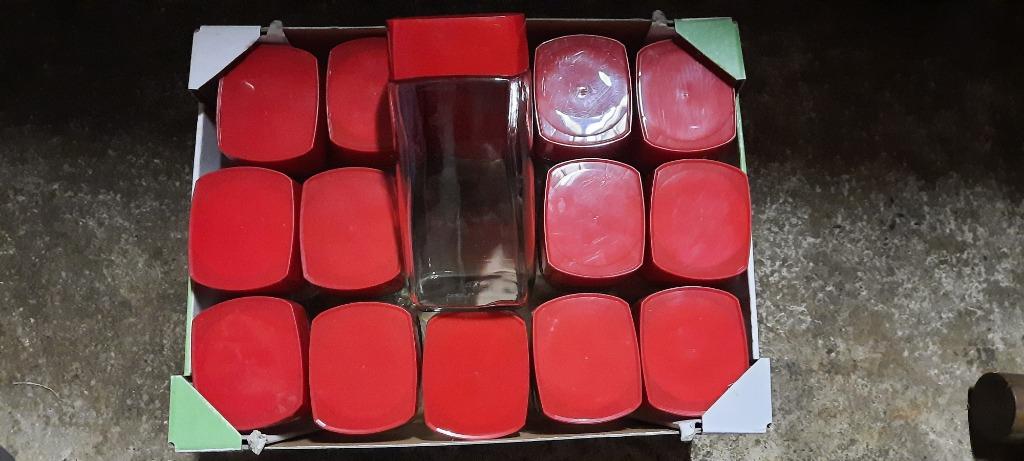 15 Glazen bokalen hoogte 19 cm 7,5 cm op 9,5 cm, Ophalen, Materiaal