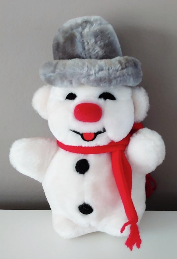 Sneeuwman in pluche - winter kerst - als deco of knuffel, Ophalen of Verzenden, Zo goed als nieuw