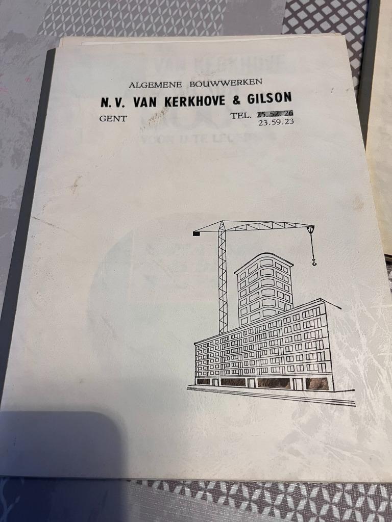 Vintage bouwplannen/reclame N.V. Van Kerkove & Gilson - Gent, Ophalen of Verzenden, Gelezen, Overige onderwerpen