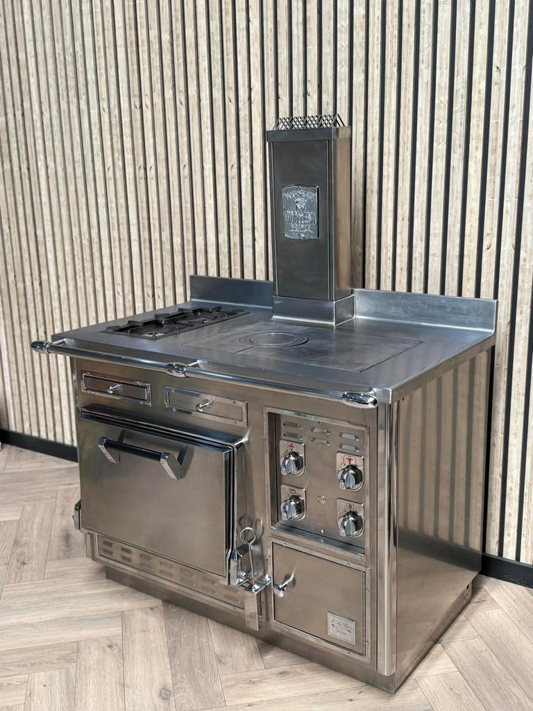Prachtig Molteni Fornuis Inox 120cm + Gasoven, Ophalen of Verzenden, Grill, Gas