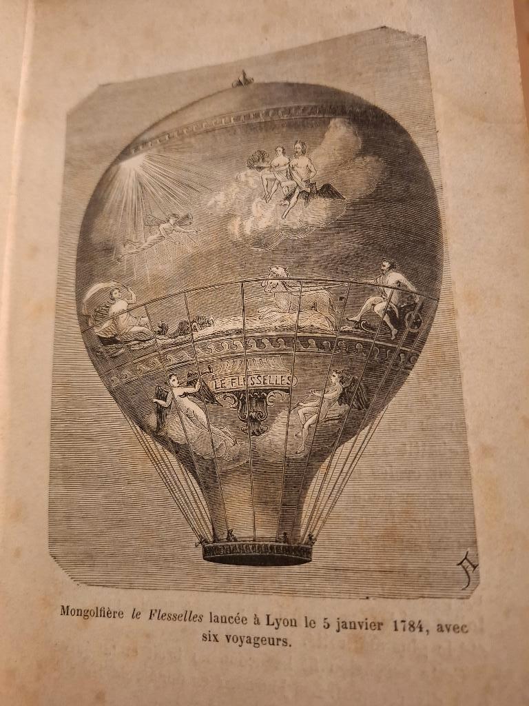 Figuier Les aérostats - mongolfière mongolfières, Antiquités & Art, Antiquités | Livres & Manuscrits, Enlèvement ou Envoi