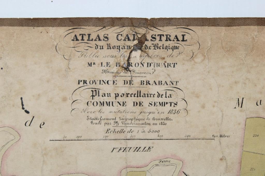 3 oude kaarten van Zemst (Sempts), Vandermaelen, 19de eeuw, Ophalen