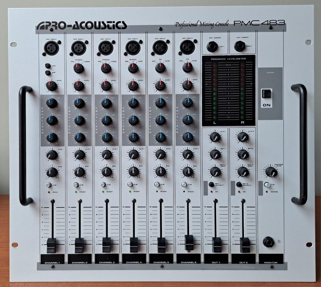 PRO ACOUSTICS PMC 483, Muziek en Instrumenten, Mengpanelen, Ophalen of Verzenden, Zo goed als nieuw, 5 tot 10 kanalen, Microfooningang
