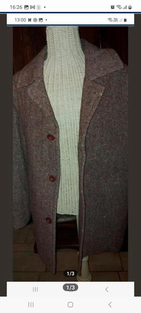 Herenmantel herfsttinten bruin maat large, Ophalen of Verzenden, Bruin