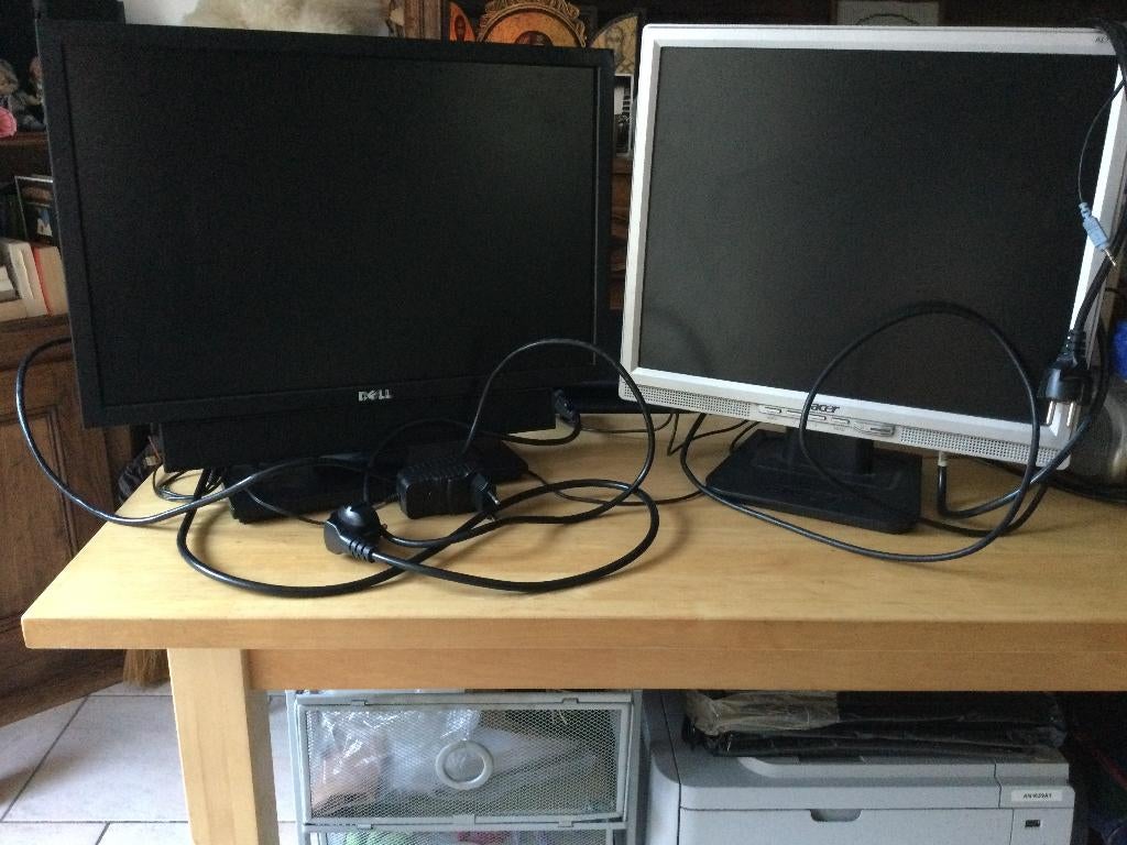 „DELL” ACER” COMPUTERSCHERMEN+STEKKERS, Ophalen of Verzenden, Gebruikt, Onbekend, ACER/DELL