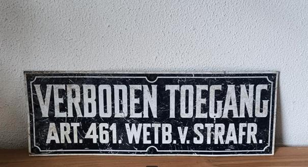 Metalen reclamebord Verboden Toegang, Collections, Enlèvement ou Envoi, Utilisé, Panneau publicitaire