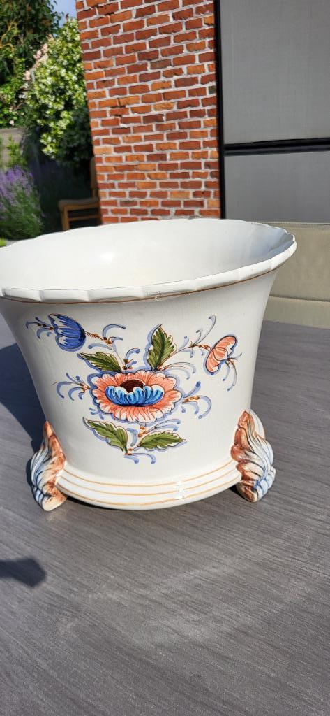 Cache-pot peint à la main en très bon état, 25 à 40 cm, Rond, Comme neuf, Enlèvement