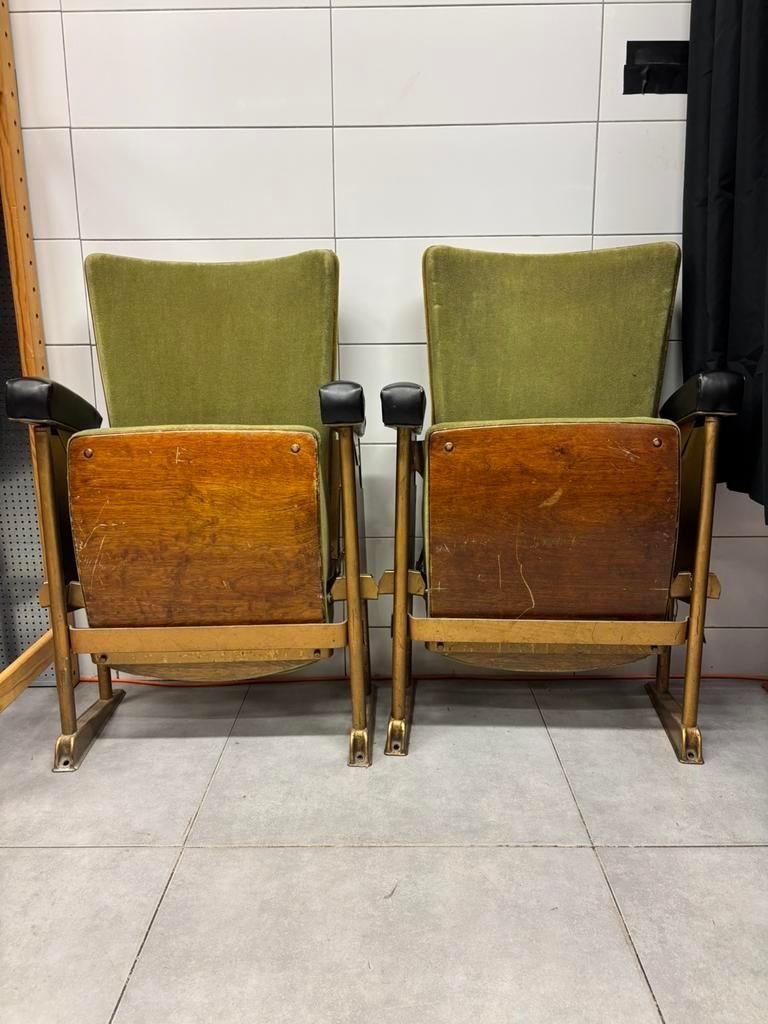 Vintage bioscoop/ theater stoelen jaren 50, Antiquités & Art, Antiquités | Meubles | Chaises & Canapés, Enlèvement
