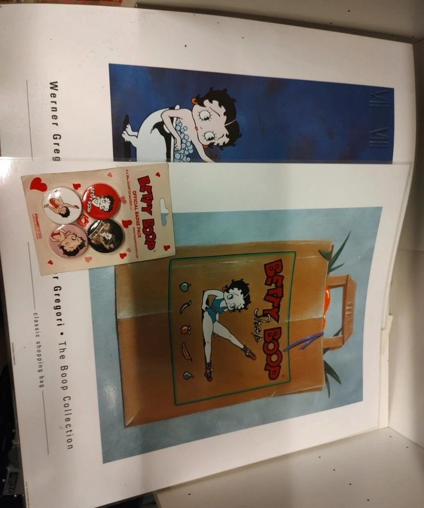 Betty boop posters + buttons, Ophalen of Verzenden