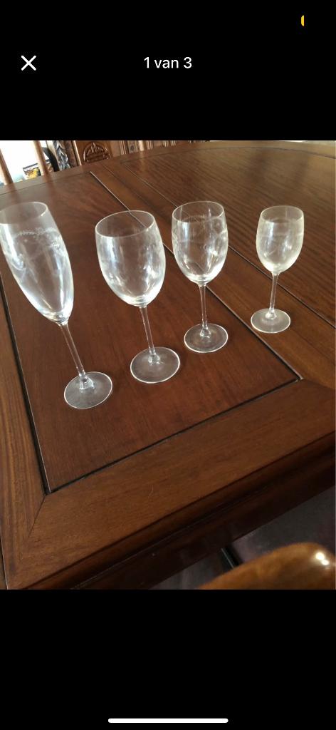 Glasservies gegraveerd kristal, Ophalen