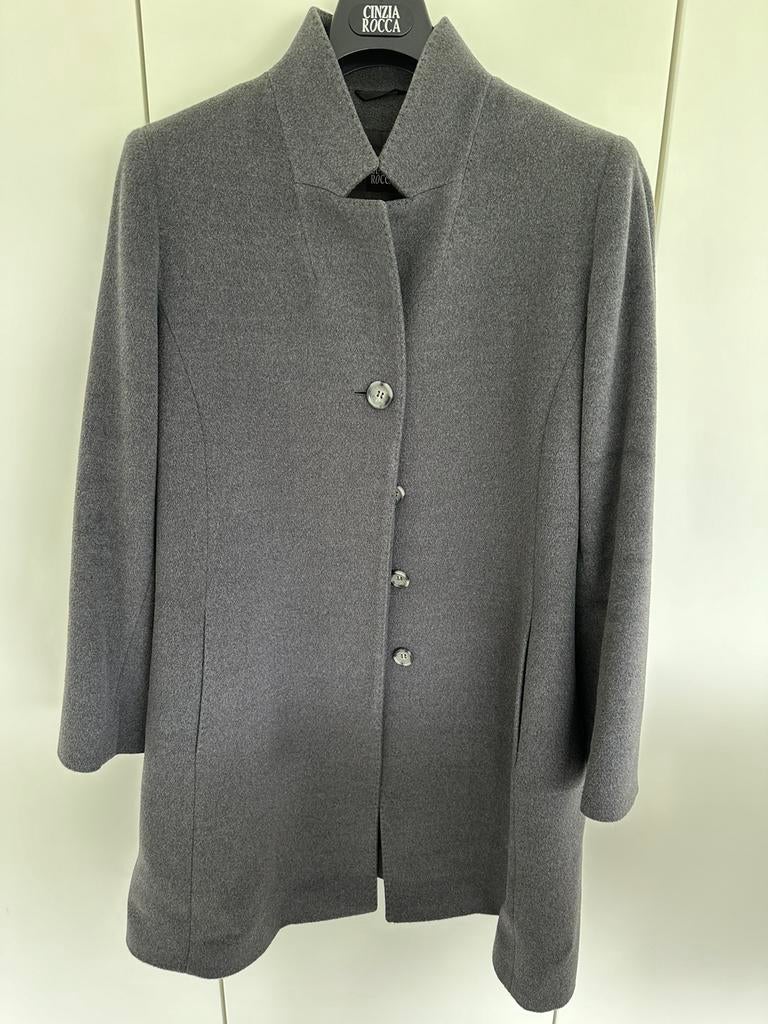 Grijze wollen mantel Cinzia Rocca, Cinzia Rocca, Maat 46/48 (XL) of groter, Ophalen of Verzenden, Jasje
