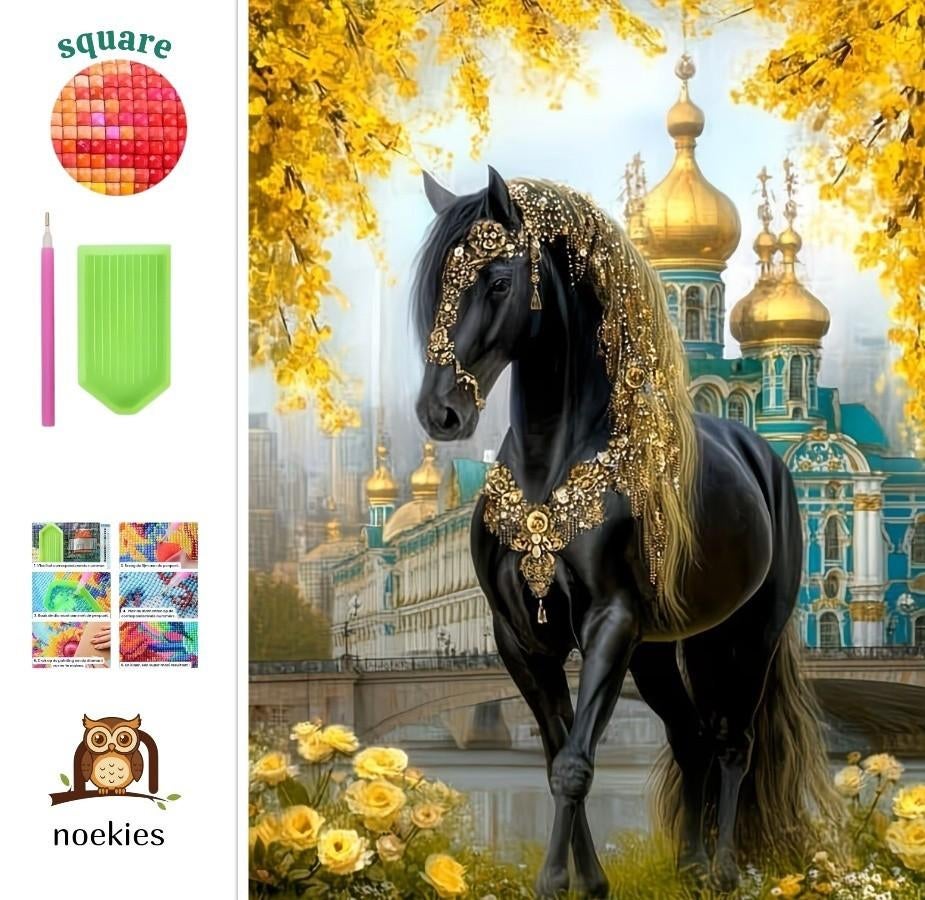 Numéro 60 Diamond Painting Horse Palace 50x40cm (carré), Hobby & Loisirs créatifs, Bricolage, Neuf, Diamond painting, Éducatif