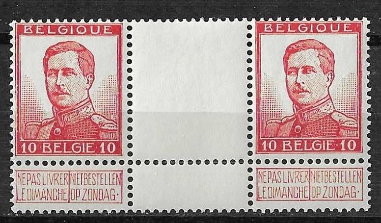 Belgique OPC 123 S.M. le Roi Albert Ier Brugpaar **, Timbres & Monnaies, Timbres | Europe | Belgique, Neuf, Enlèvement ou Envoi