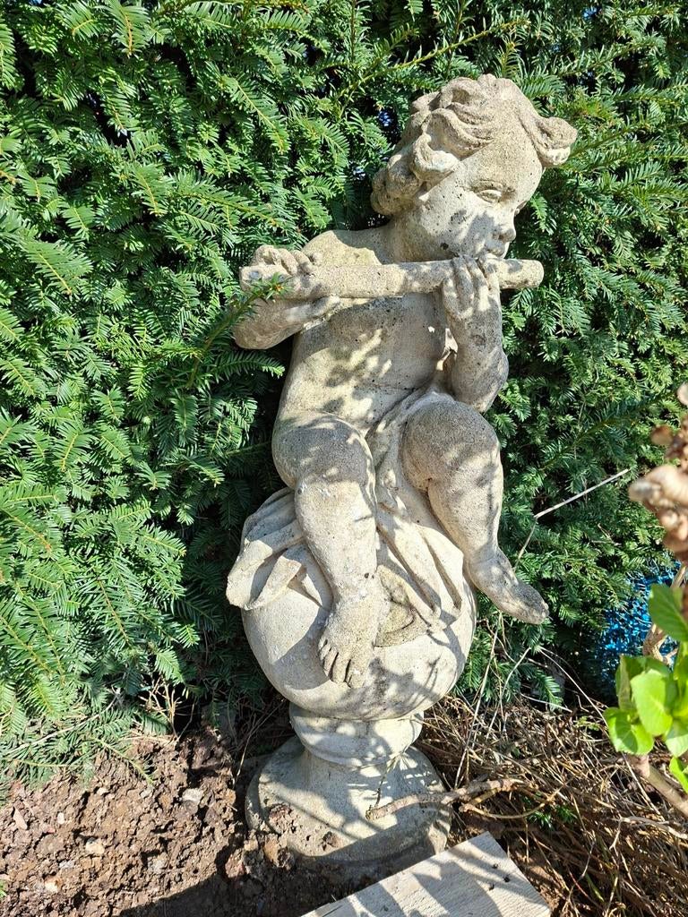 Chérubin flûte, en pierre, Jardin & Terrasse, Enlèvement, Pierre