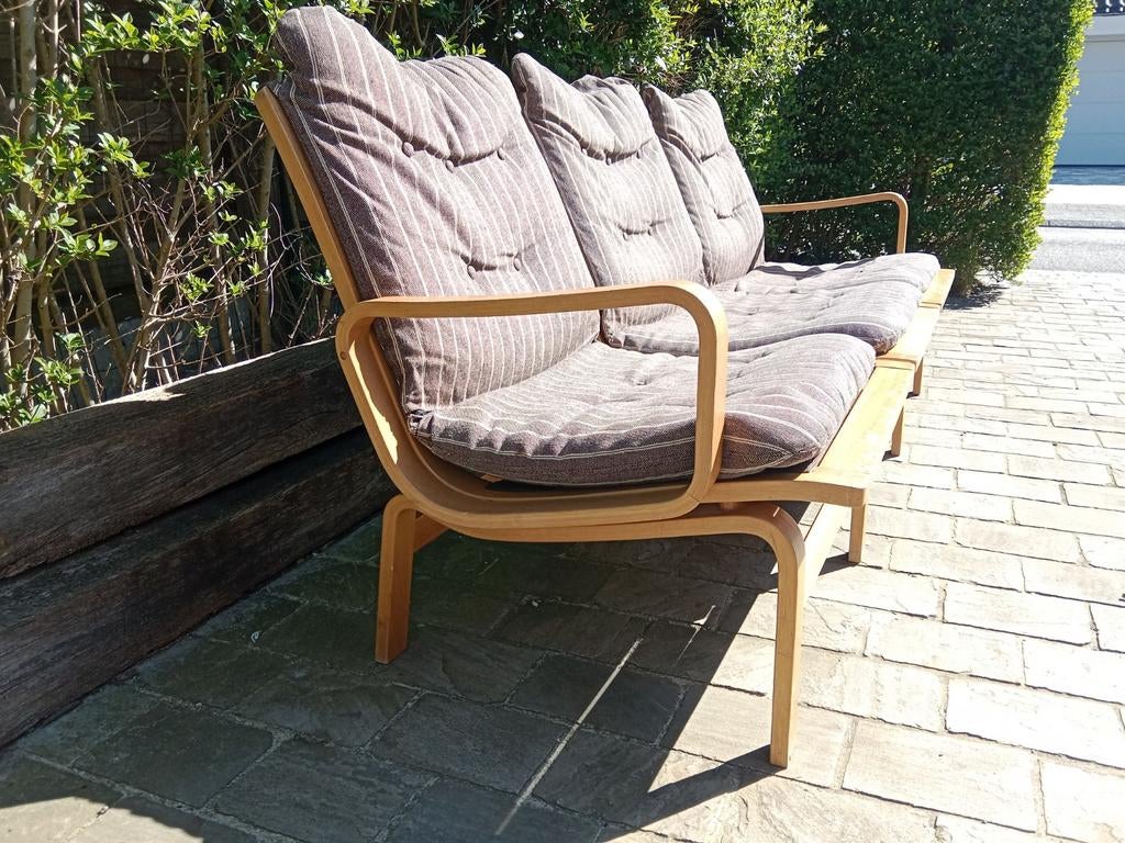 Design houten 3-zit zetel – Scandinavische | stevig, Maison & Meubles, Canapés | Salons, Bois, Enlèvement ou Envoi