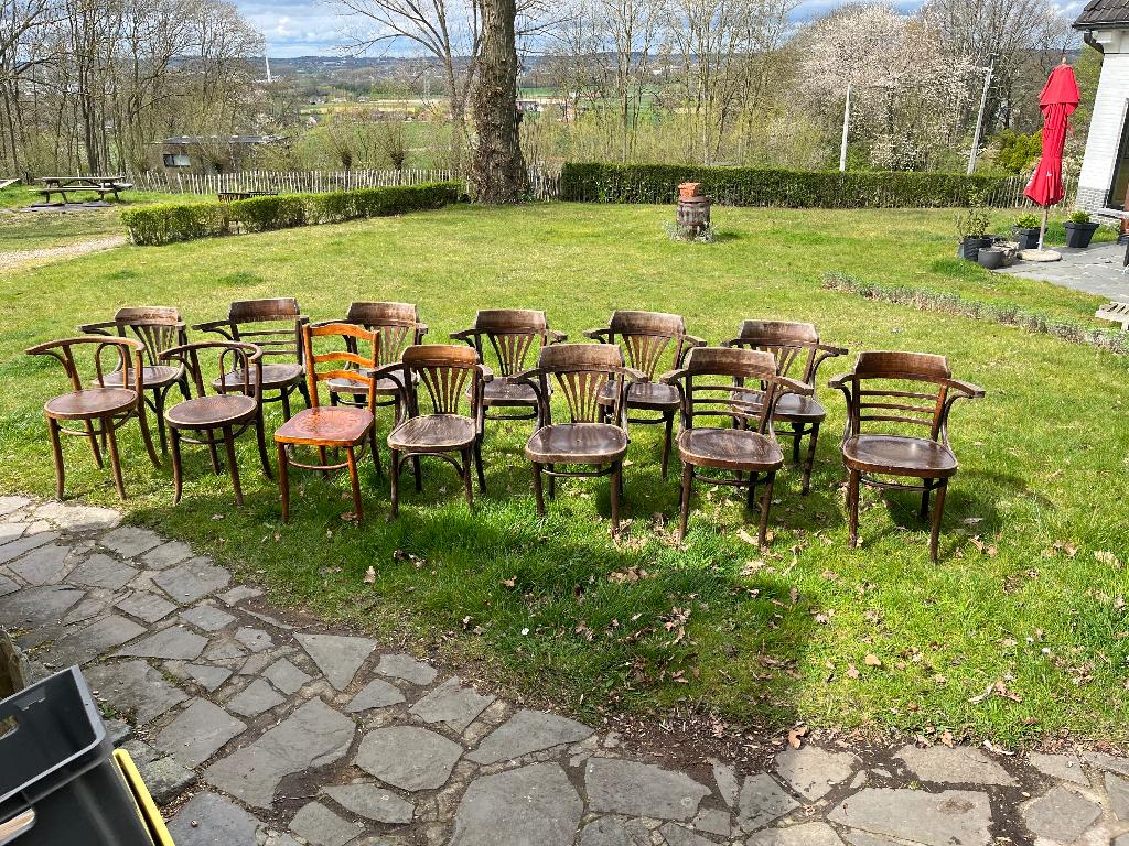 Oude café stoelen, Huis en Inrichting, Stoelen, Ophalen, Gebruikt, Café, Bruin