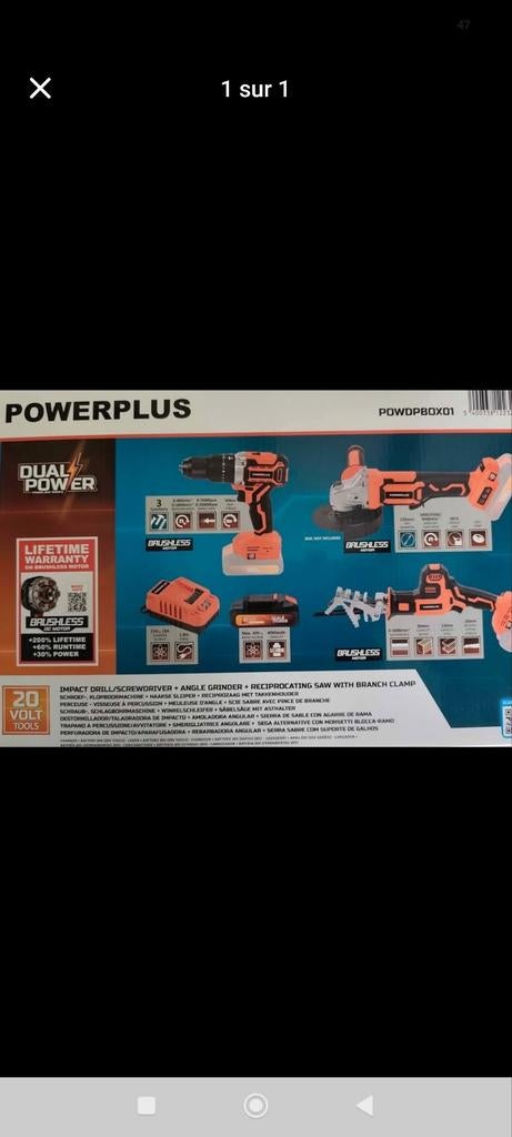 Perceuse – visseuse + meule d’angle + scie sabre, Bricolage & Construction, Enlèvement