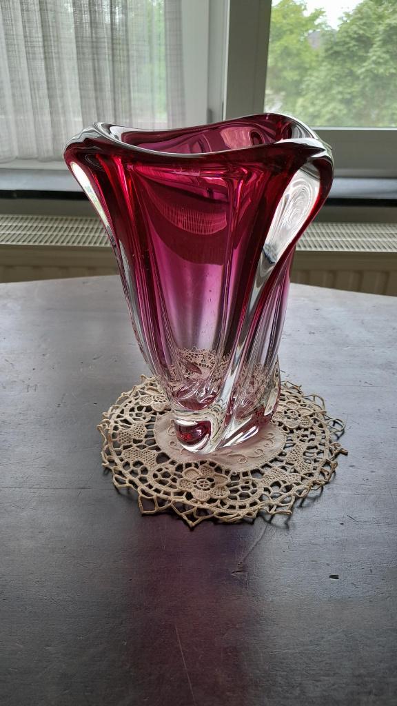 Rode vaas Val St Lambert, Antiek en Kunst, Ophalen