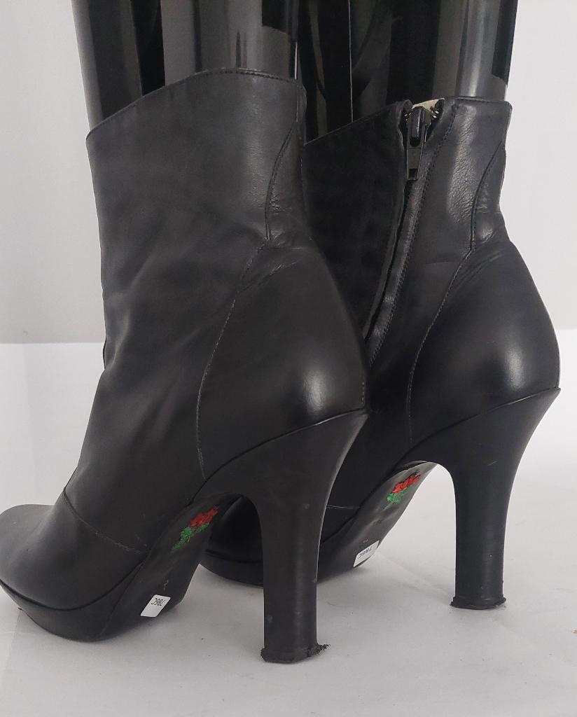 786C* FREELANCE sexy boots noirs cuir (38,5), Freelance, Boots et Botinnes, Porté, Noir