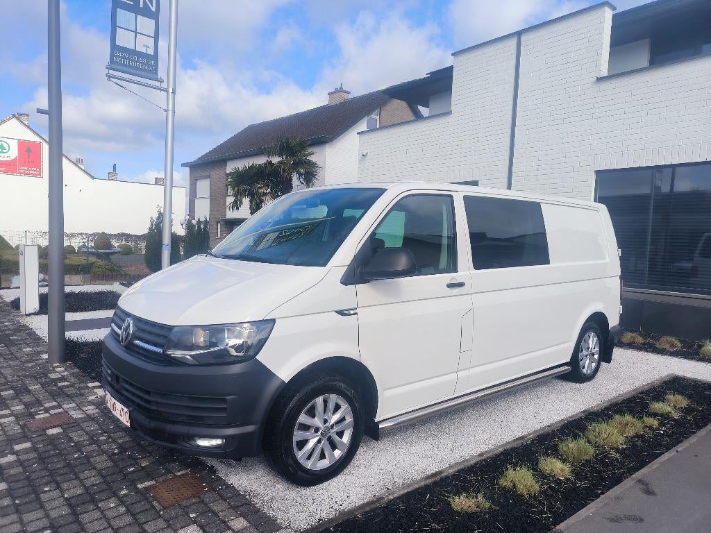 Volkswagen t6 transporter duble cabine Lang Automatique, Auto's, Wit, Diesel, 5 deurs, Particulier
