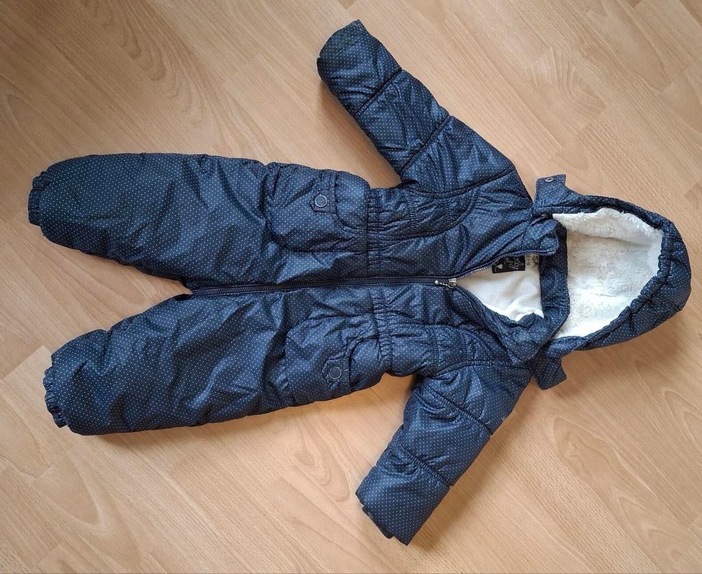 Combinaison de ski/neige taille 80 bleu foncé à pois blanc, Enfants & Bébés, Garçon ou Fille, Costume, Comme neuf, Enlèvement