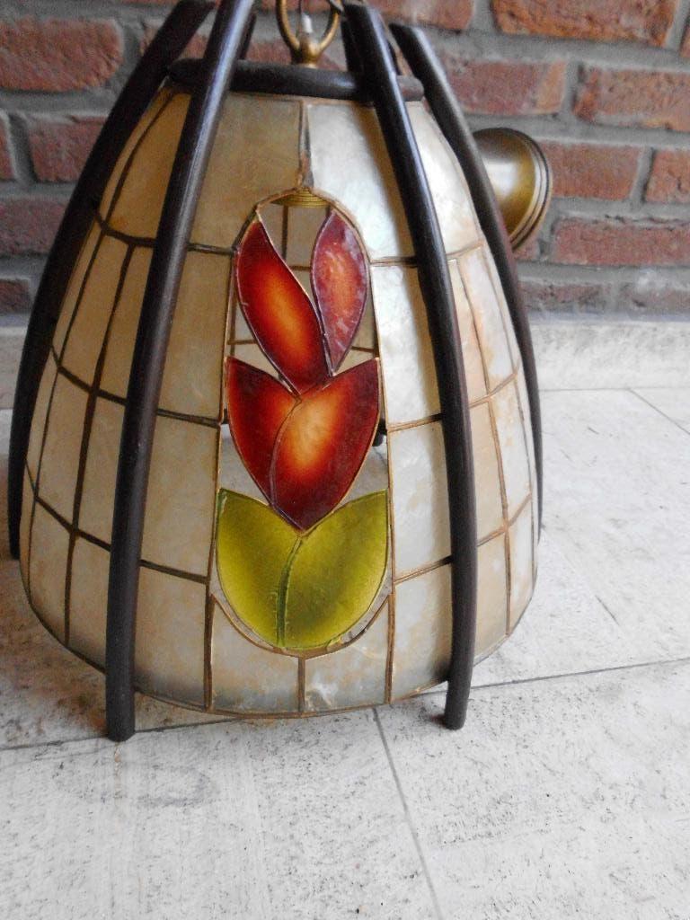 Vintage luster met Cadiz schelpen, Ophalen, Gebruikt, Overige materialen