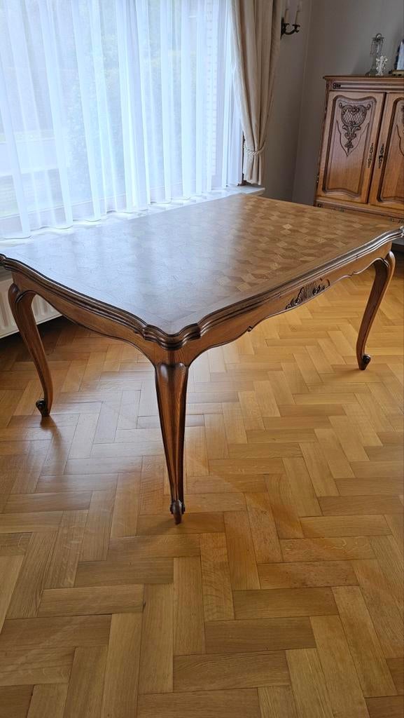 Table en marqueterie. Vintage à prix avantageux., Antiquités & Art, Enlèvement