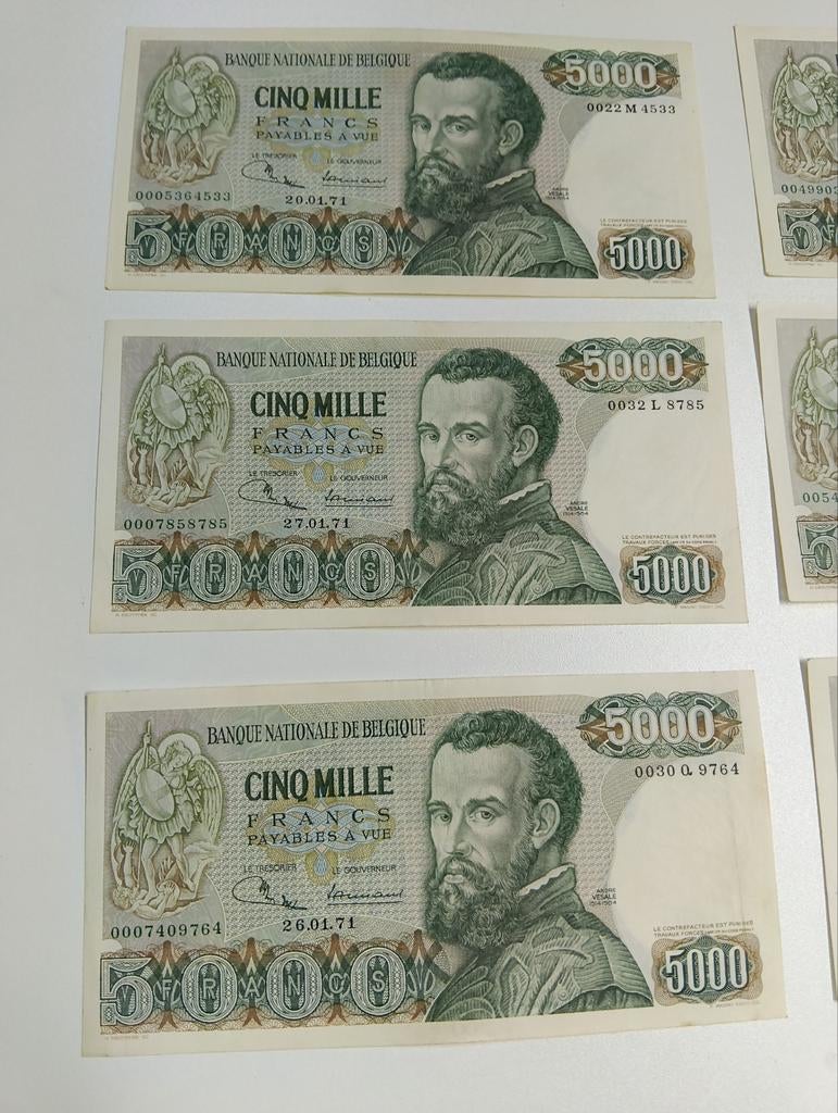 Bankbiljetten 5000 Bfr Vesale, Ophalen
