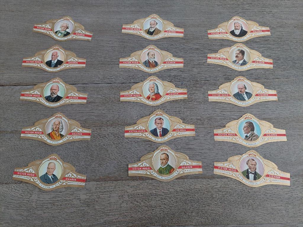 grote sigarenbandjes Victor Hugo "componisten", Verzamelen, Ophalen, Zo goed als nieuw, Sigarenbandjes