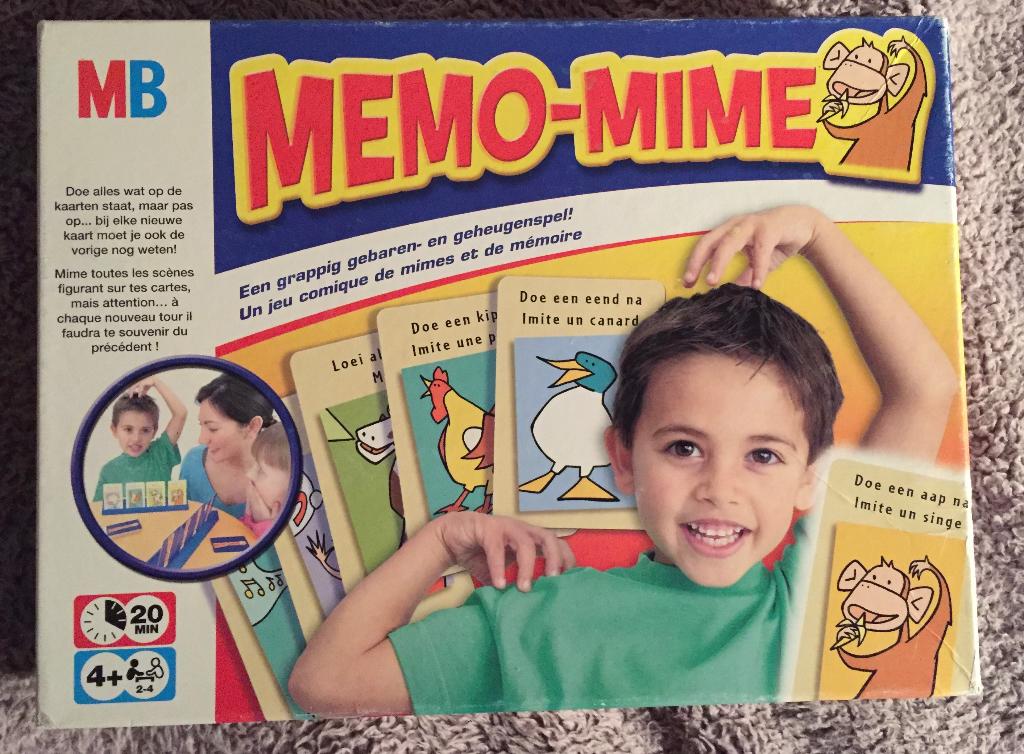 Jeu de mémoire MB : Memo-Mime - 4 ans, Kinderen en Baby's, Speelgoed | Educatief en Creatief, Ophalen of Verzenden, Gebruikt