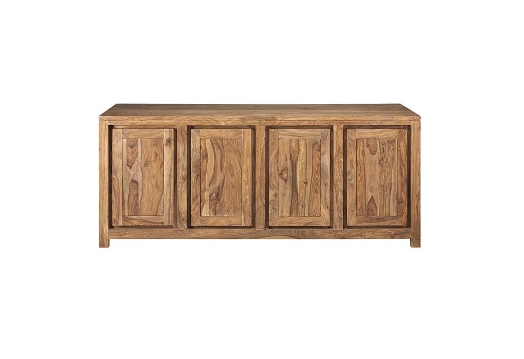 Buffet en bois de Sheesham à vendre !, 25 à 50 cm, 200 cm ou plus, Avec tablette(s), Landelijk