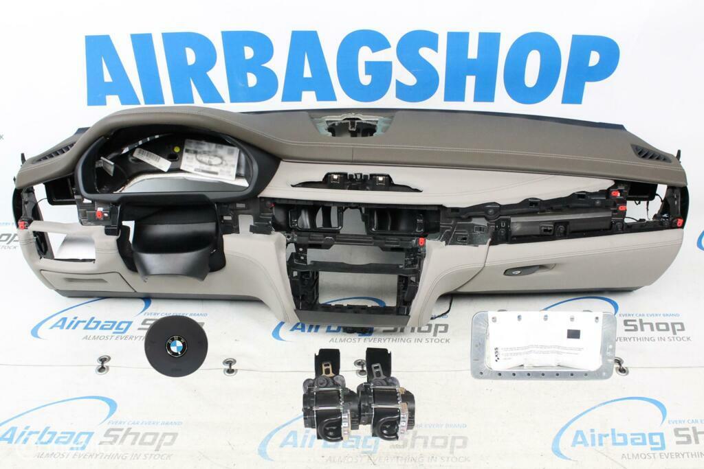 Airbag kit Tableau de bord M brun/gris cuir HUD BMW X5 F15, Enlèvement ou Envoi, Utilisé