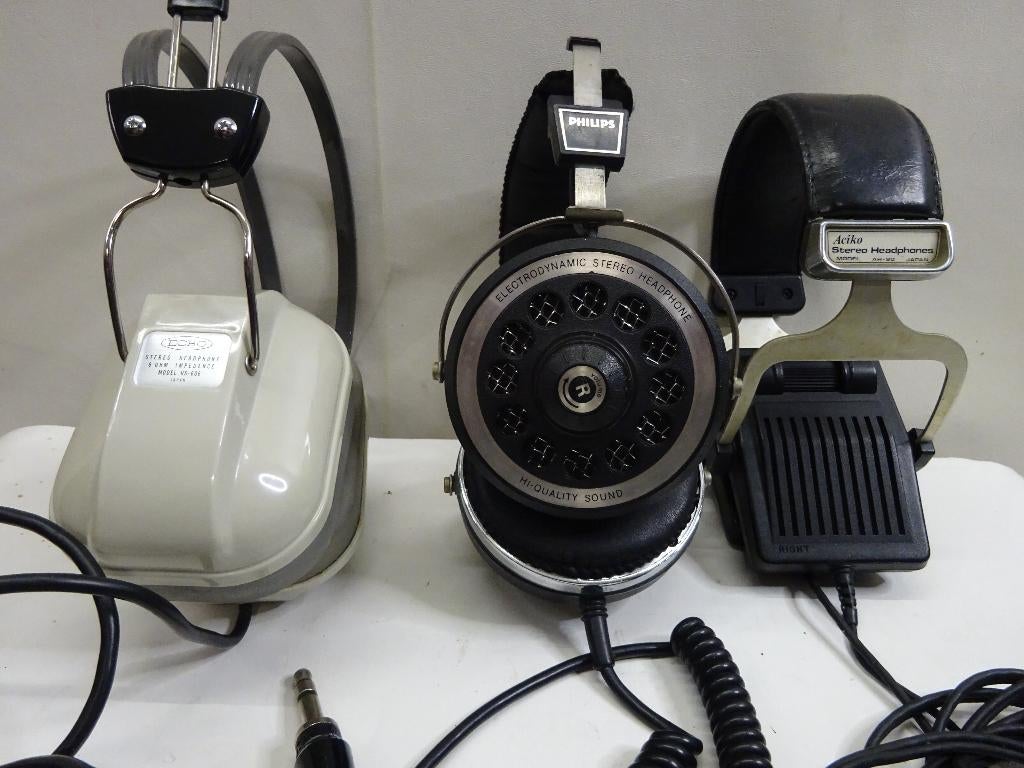 3 vintage koptelefoons,jaren '70 en '80 vorige eeuw., Ophalen of Verzenden